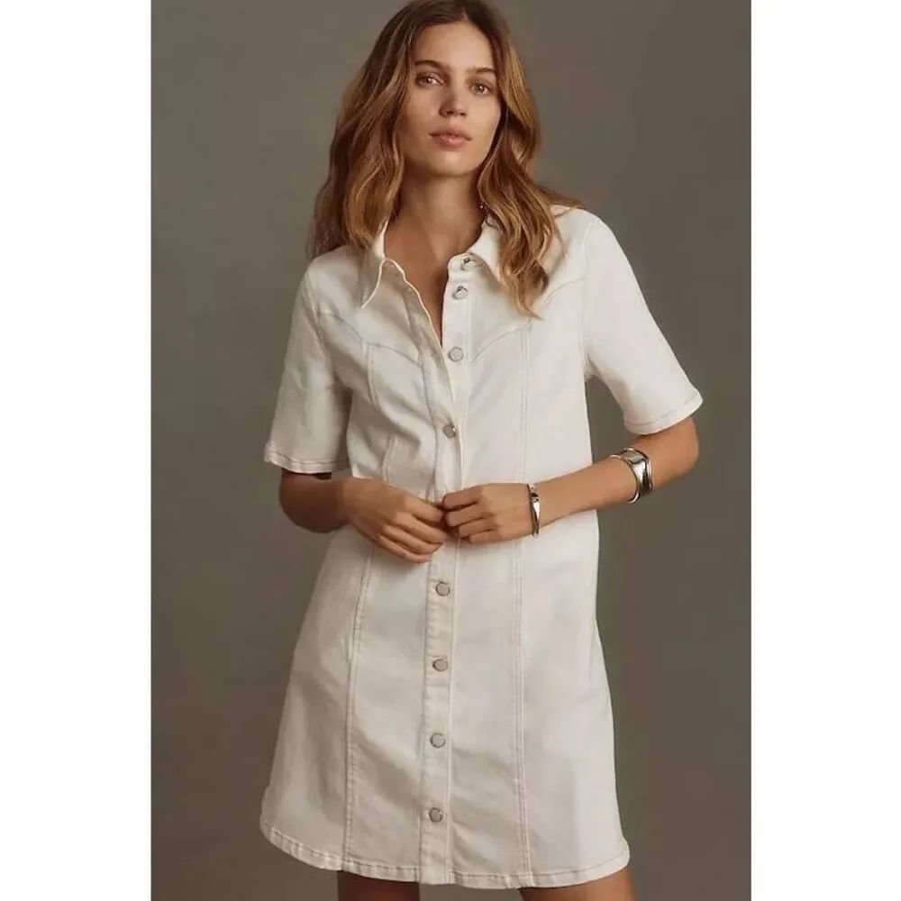 NWT English factory Washed Denim Mini Dress S